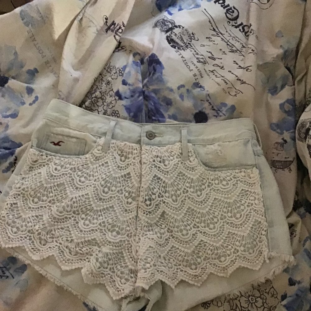 Light blue jean shorts